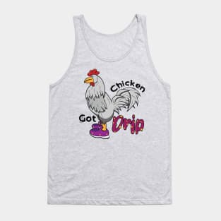 Chicken With Shoes White Purple DRIP Tank Top